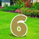 Gold Number (6) Corrugated Plastic Yard Sign, 24in